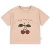 Lichtroze badstof t-shirt kersjes - Itty tee cameo rose 